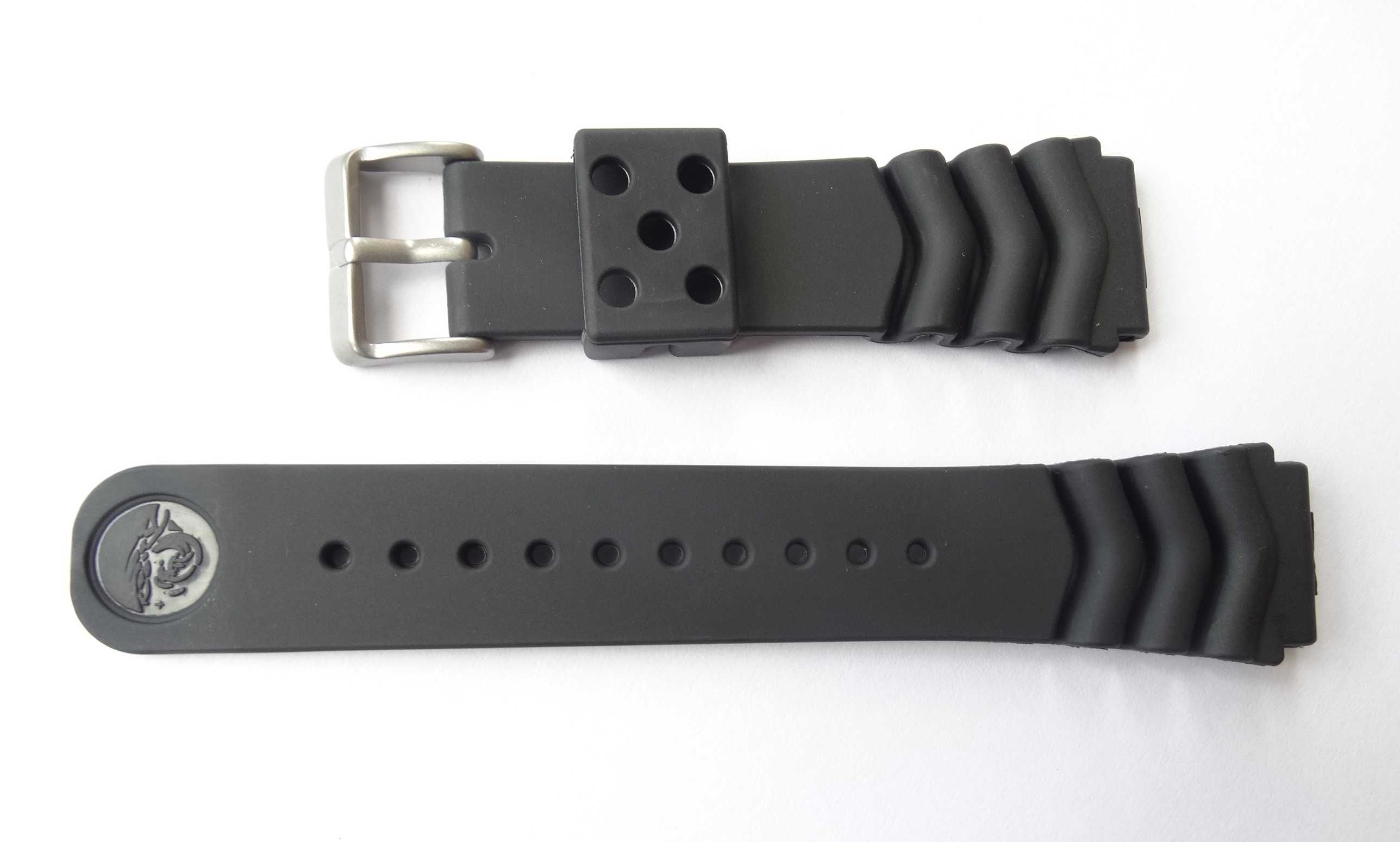 Pasek silikonowy do zegarka Seiko czarny 22mm gumowy