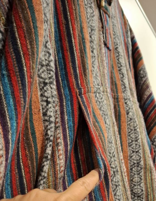 Guru-shop Ponczo kardigan 100% bawełna hippie etno poncho duży rozmiar