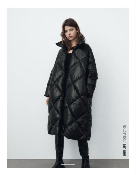 Зимова zara стьобане пальто