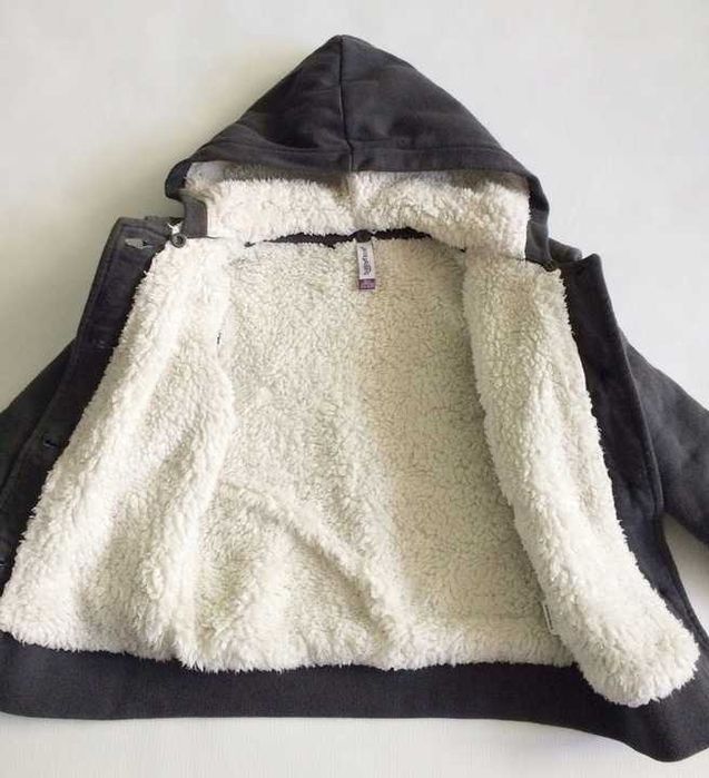 Bluza kurtka ocieplana z kożuszkiem r.104 bawełna