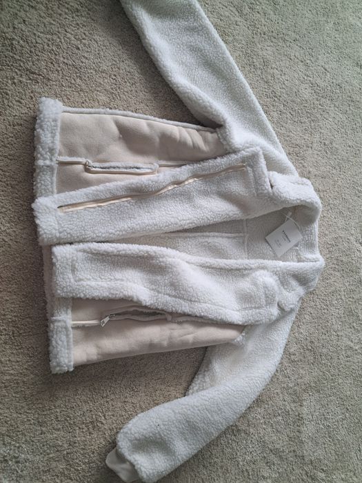 Kurtka baranek ramoneska beżowa zamszowa nowa rozmiar M