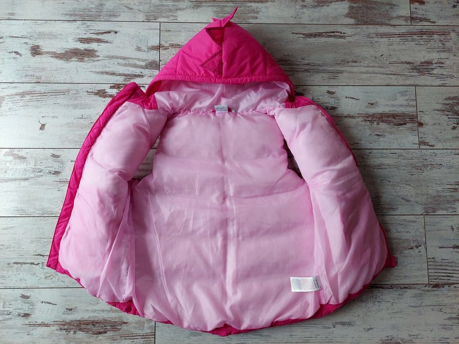 Kukukid, różowy, puchowy bezrękawnik dino, kamizelka ocieplana 116