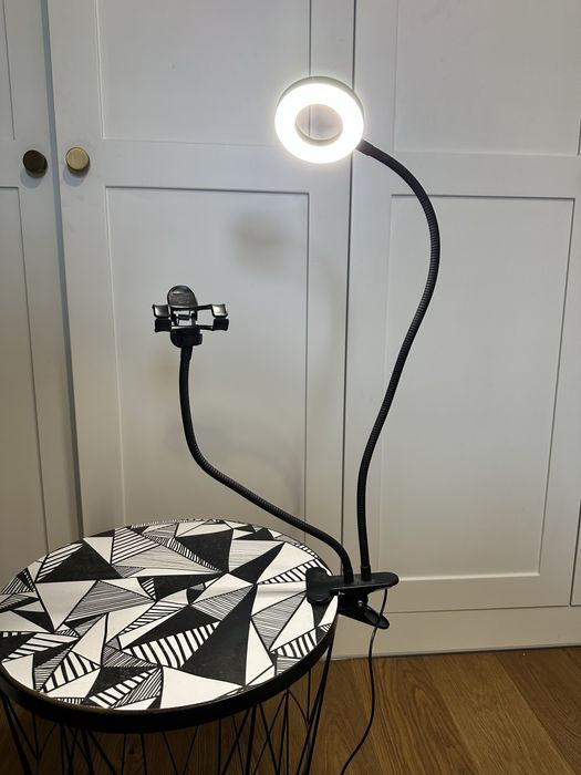 Lampa led ring + uchwyt do telefonu. Mini studio stremingowe!