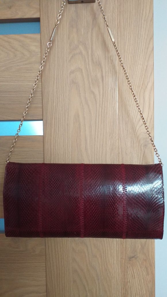 WĄŻ Bottega Veneta styl Mała oryginalna luksusowa skóra węża torebka