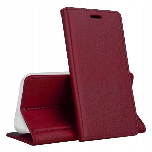 Etui Z Klapką Magnetic Samsung Galaxy A12 / M12 Burgundowe / Bordowe