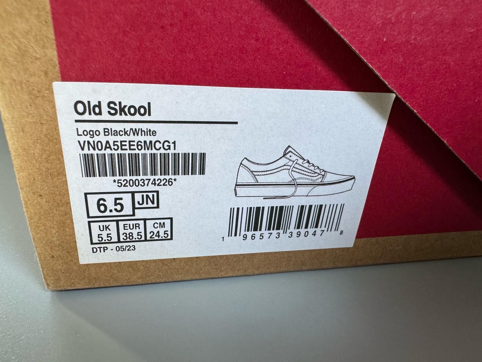 Nowe trampki sneakersy Vans Old Skool czarne  38,5