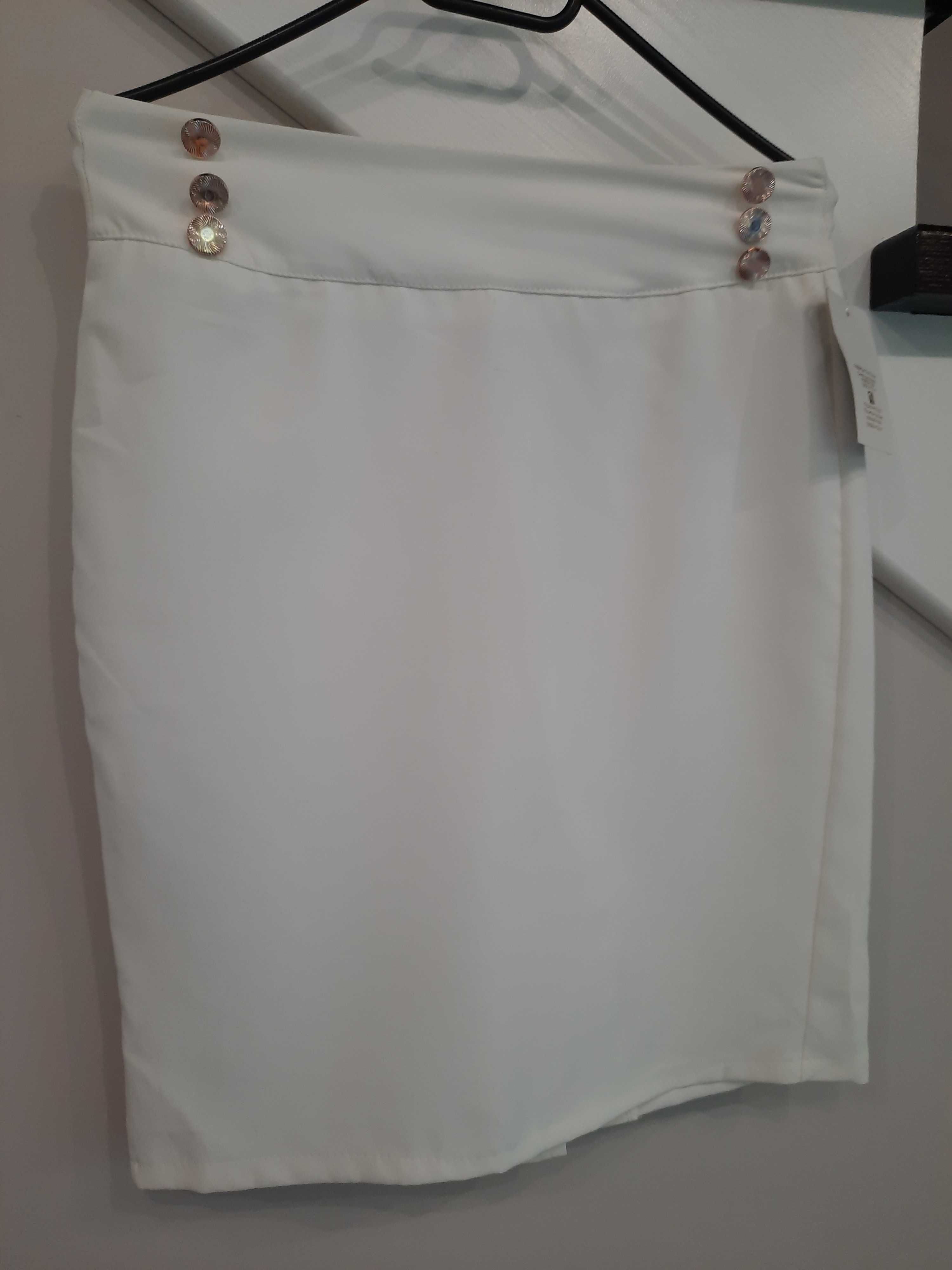 Super wysokogatunkowa spódnica włoska Italy Moda z guziczkami