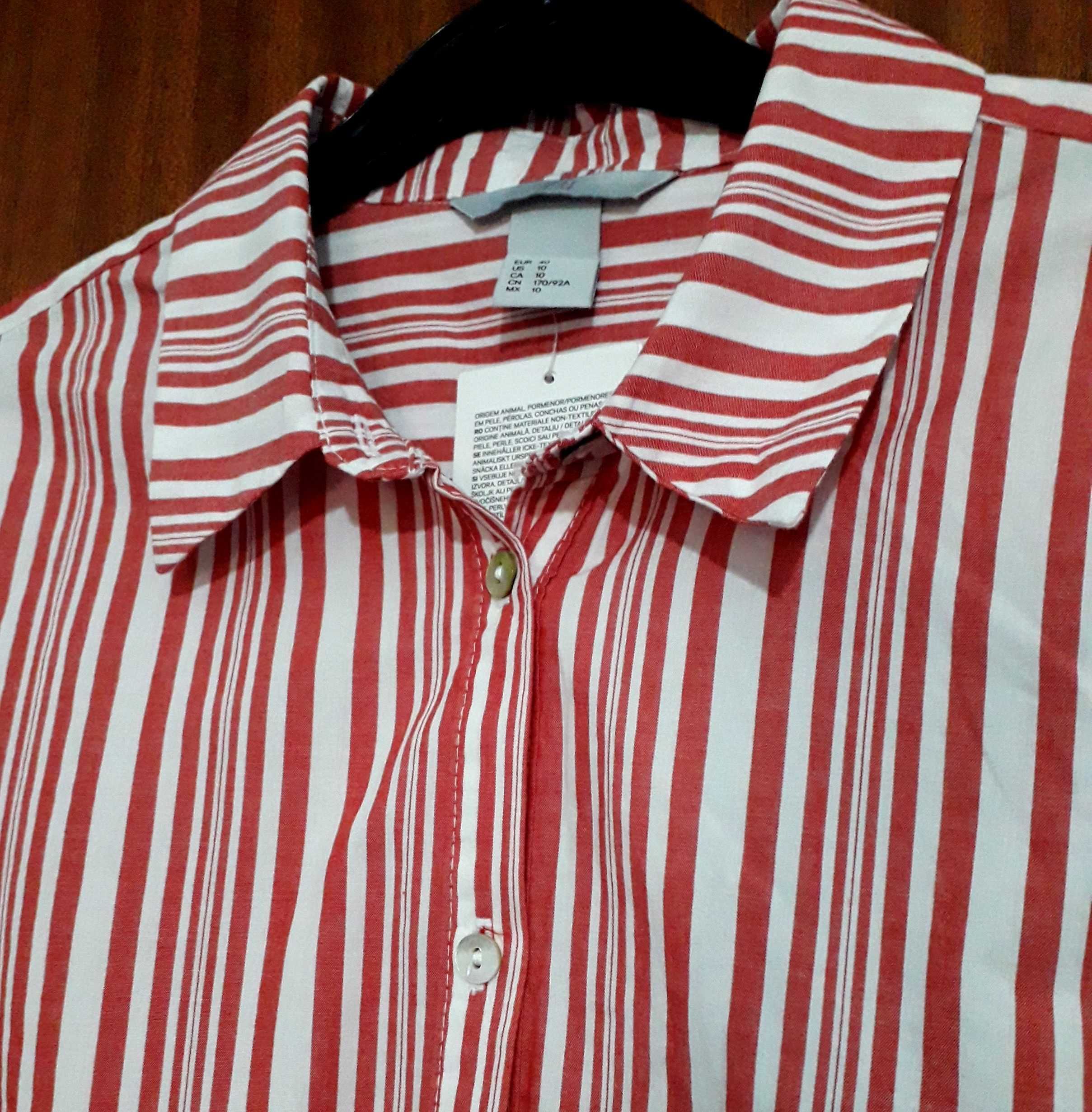 Vestido comprido camiseiro às riscas da H&M T: 40 Novo c/etiqueta