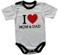 Białe body z napisem I LOVE MOM&DAD 62