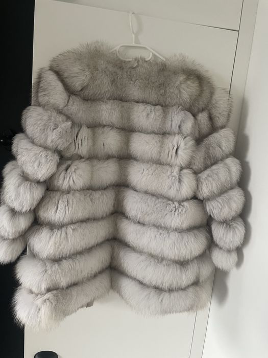 Futro naturalne, futro z bialego lisa 4 w 1