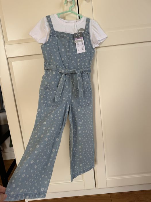 Комбенізон 104 котоновий і футболка для дівчинки