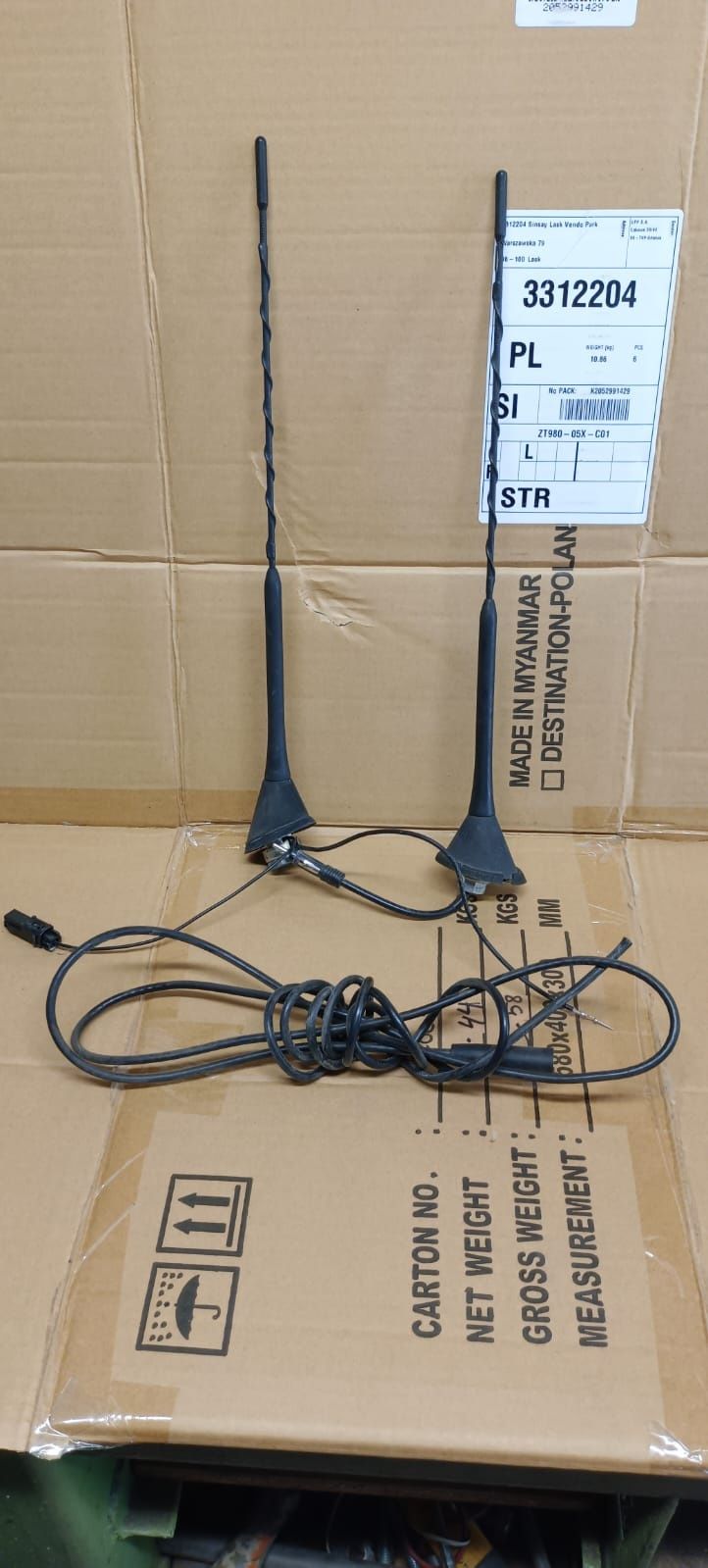 Antena dachowa oryginał Fiat Panda II pasuje od 03 do 12 roku