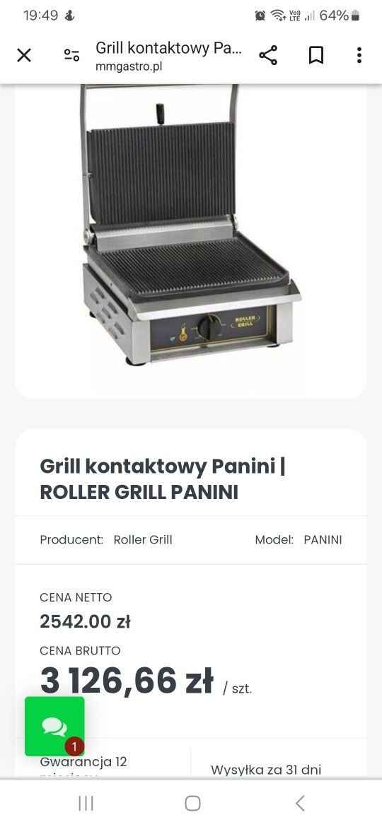 Kontakt Grill Roller Grill 3kW