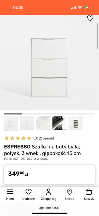 Szafka na buty Espresso Agata Meble