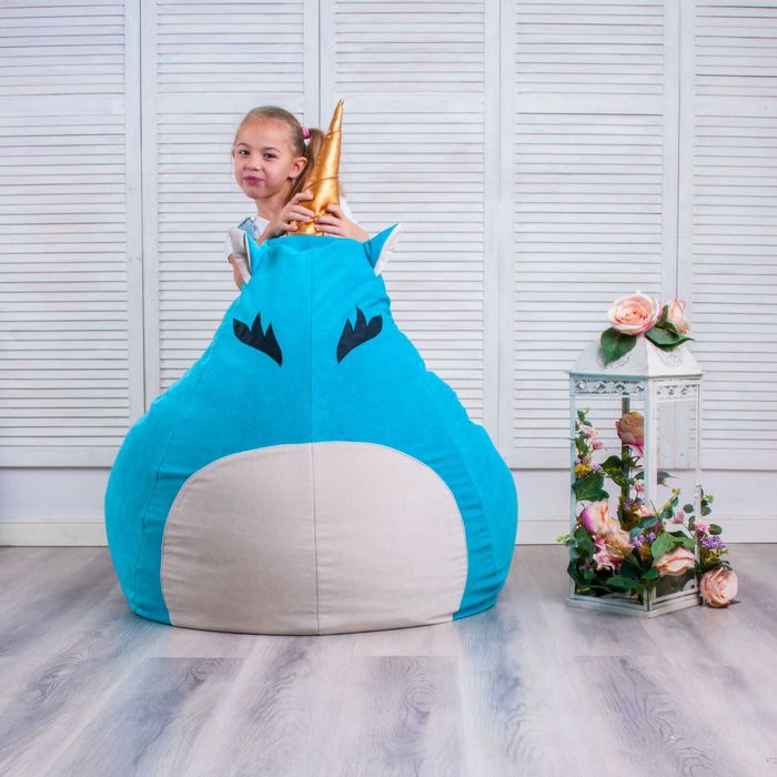 Одноріг! М'яке Крісло Мішок Груша Пуф Кресло Мешок Единорог.