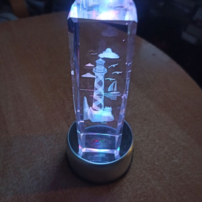 Latarnia morska szkło ozdobne podświetlenie LED