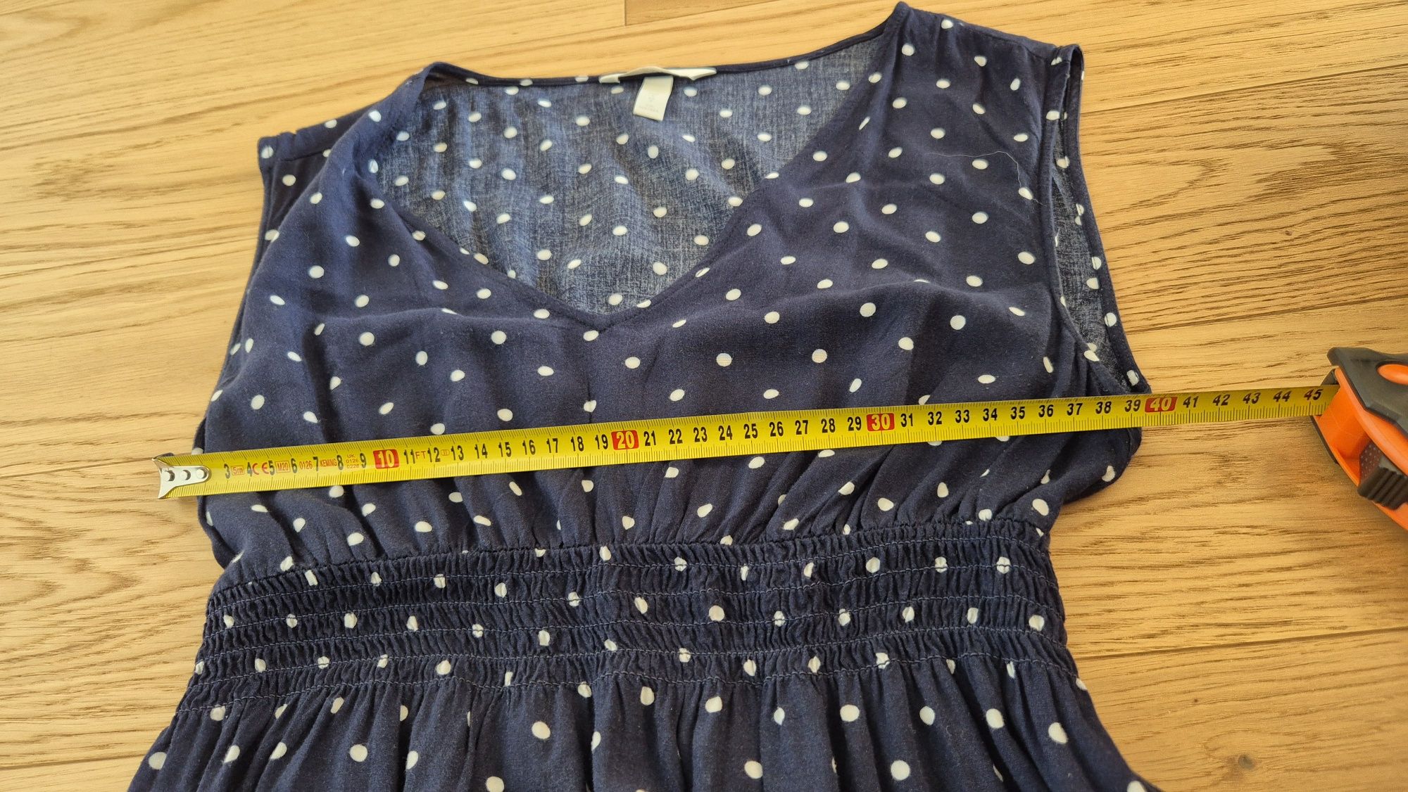Granatowa sukienka w groszki H&M mama rozmiar S