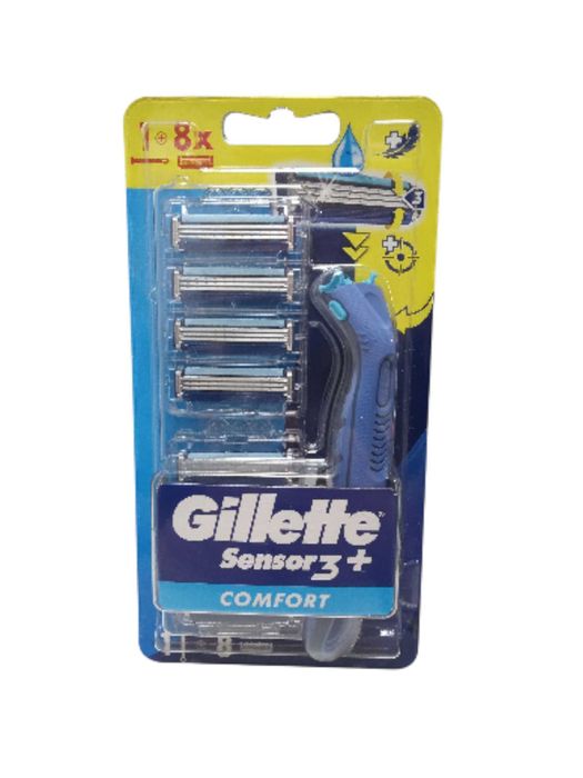Zestaw Gillette Sensor3 – maszynka + wkłady (niebieskie)