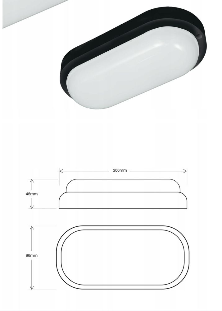 Davo Owal 8W 4000K IP 64 eko light- Oprawa kanałowa