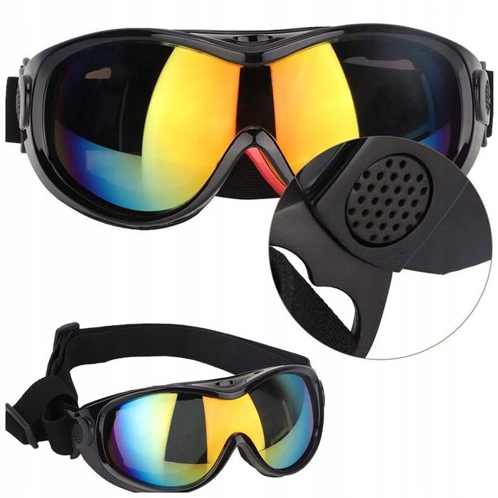 Okulary Gogle Przeciwsłoneczne Dla Psa Narciarskie Anty Uv Na Gumce +