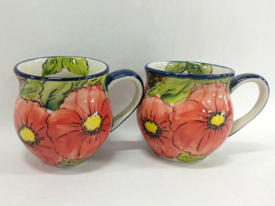 Zestaw dwóch kubków ceramicznych 250 ml Ceramika Bolesławiec