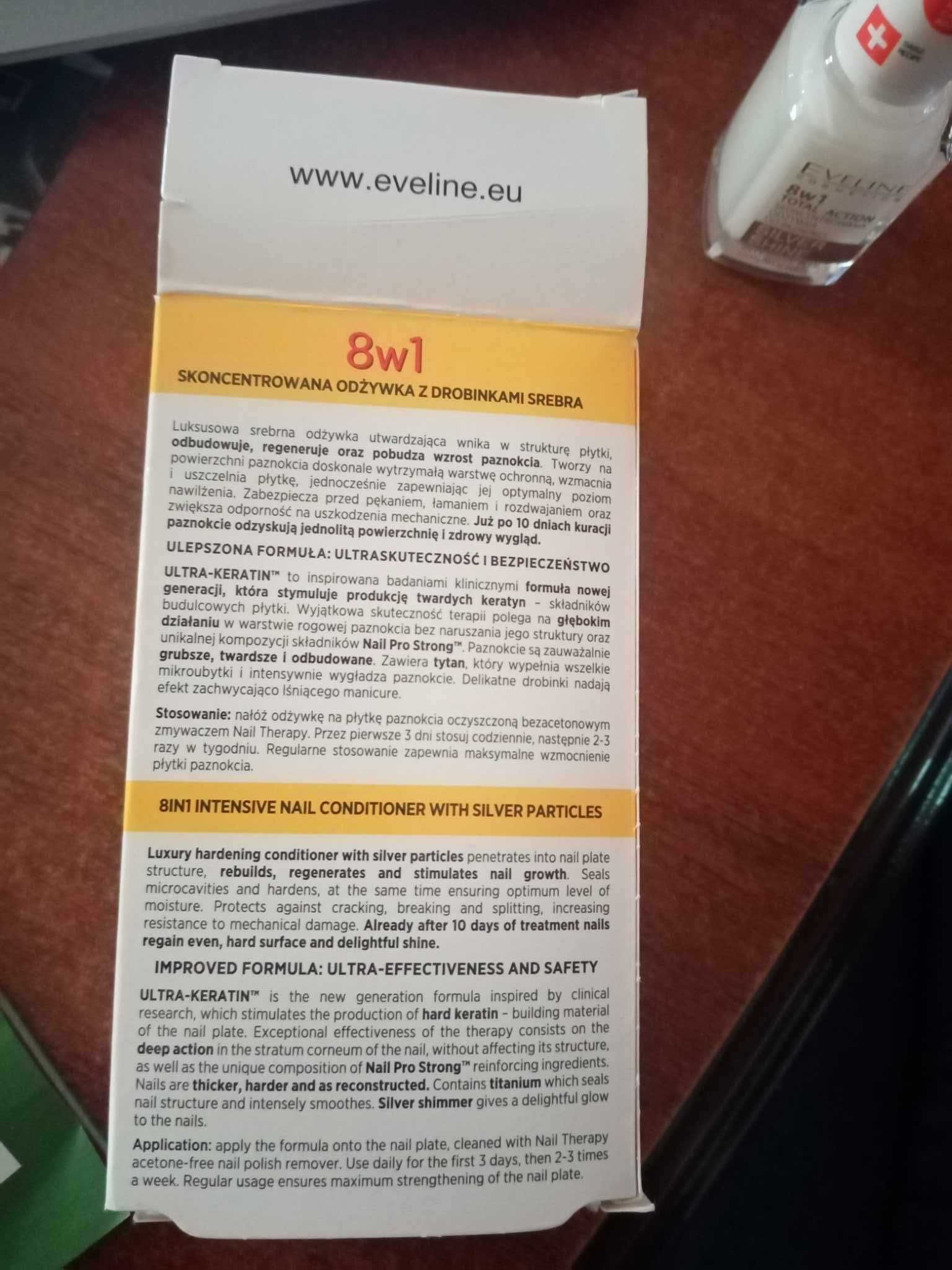 Skoncentrowana odżywka do paznokci z drobinkami srebra