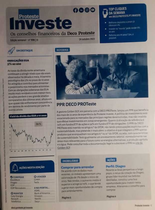 17 Boletins semanais da Proteste Investe (Deco)  4º trimeste de 2023