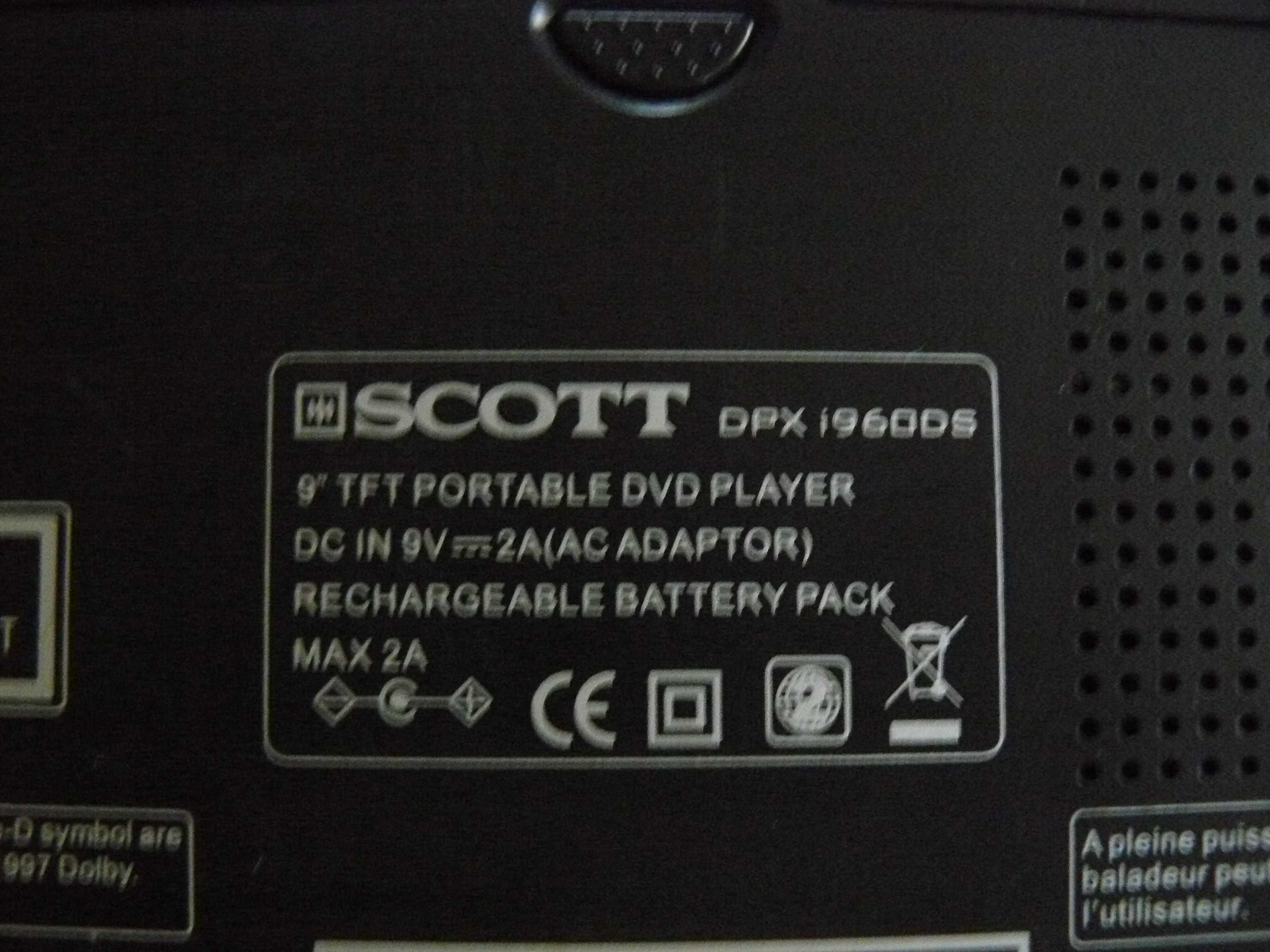 Odtwarzacz z ekranem dvd SCOTT  9 cali z usb , zasilanie 230/12 wolt