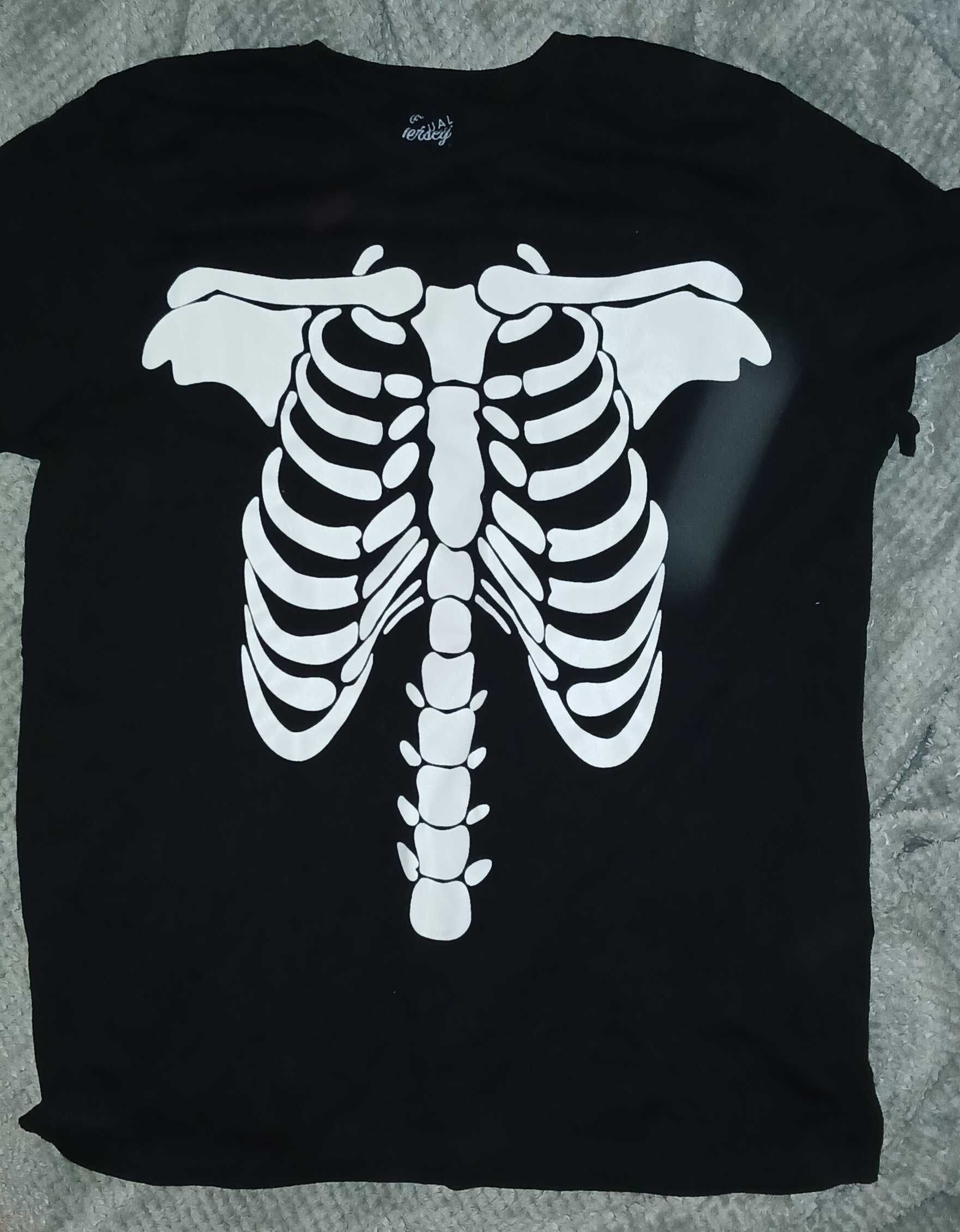 koszulka T-shirt kości żebra kościotrup czarna Gieorge