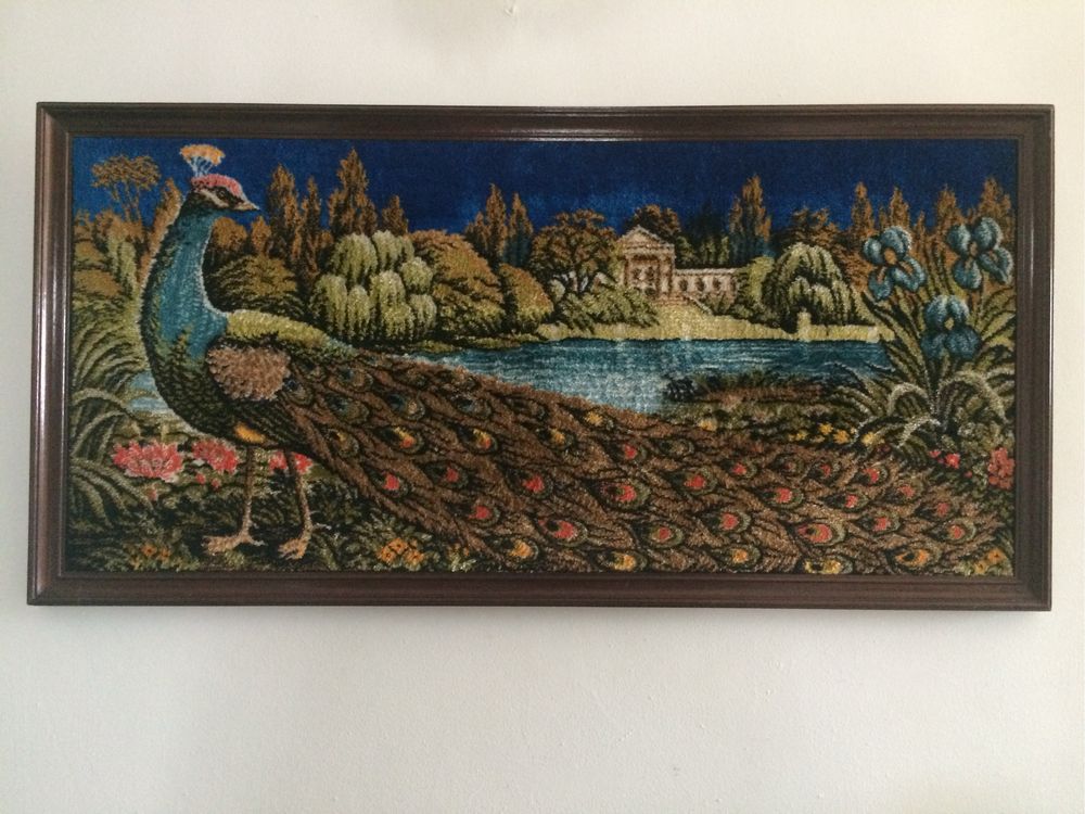 Quadro de tapeçaria - Pavão