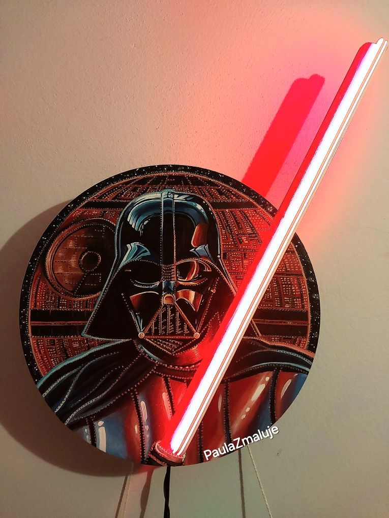 Darth Vader, Obraz , Lampa , Neon ,Miecz