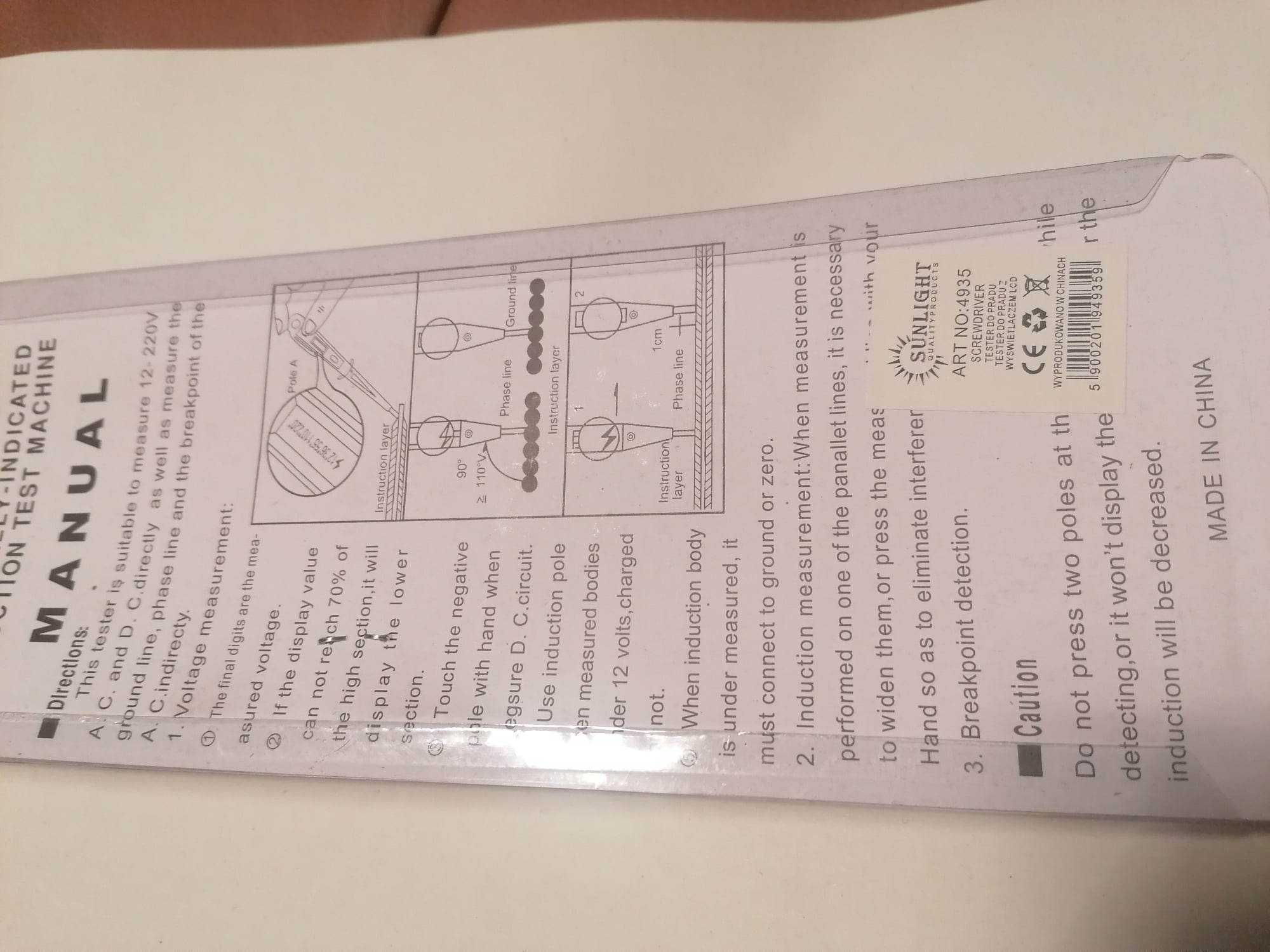 Próbnik napięcia LCD 12-220V PROBÓWKA TESTER