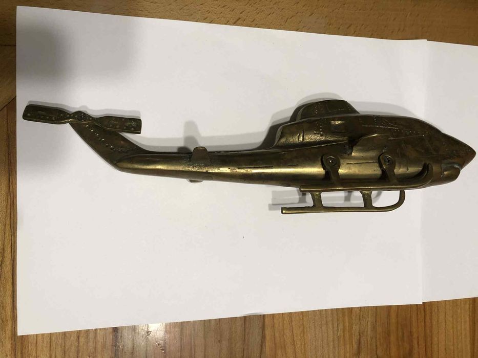 Zabytkowy,mosiężny helikopter USMC