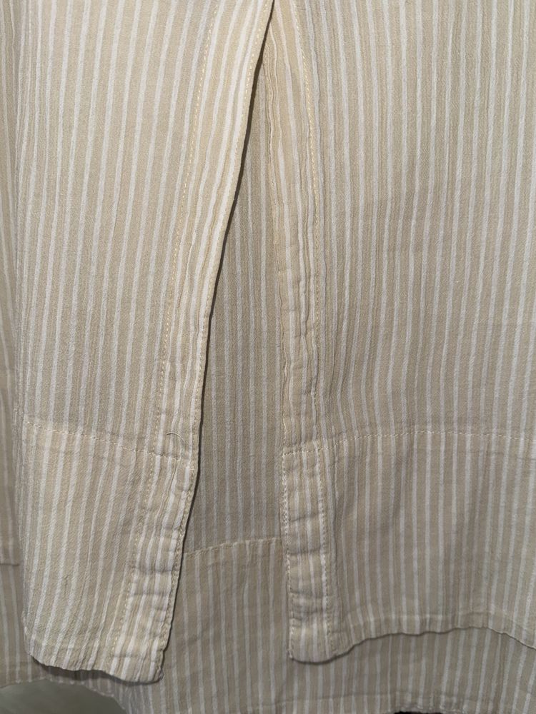 Luźna koszulowa sukienka H&M S bawełna prążek basic codzienna oversize