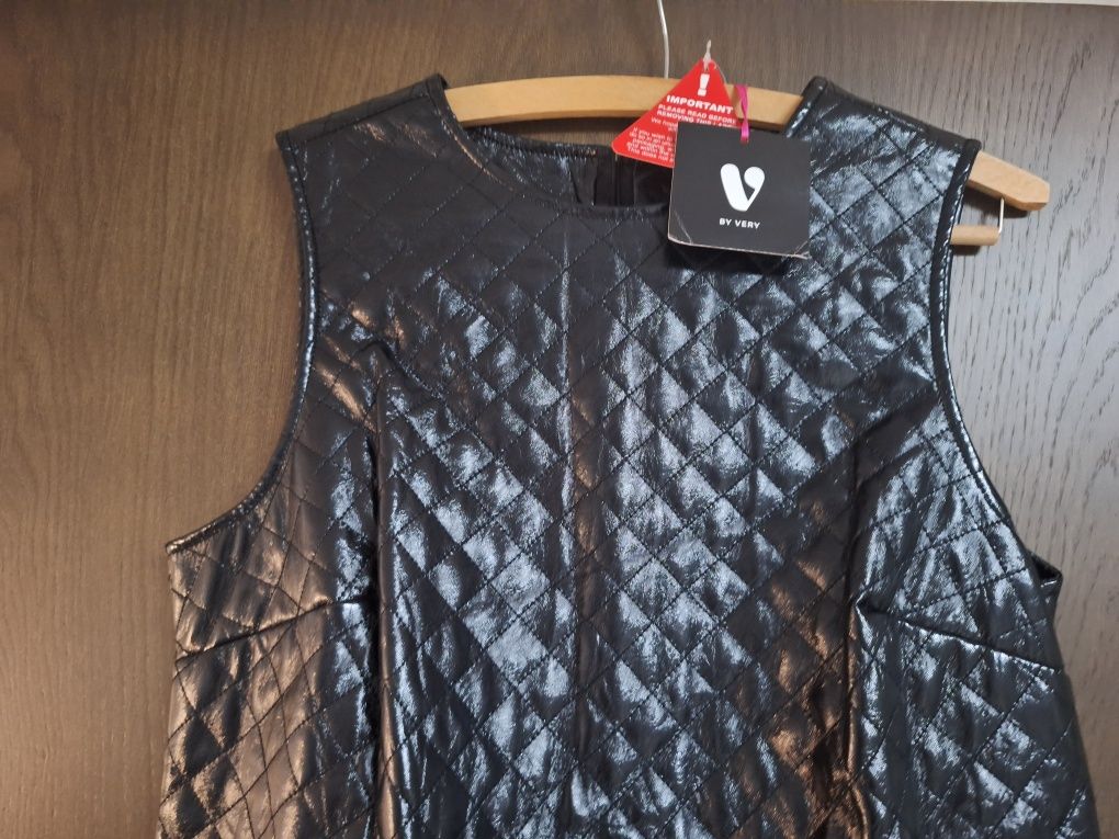 Sukienka eko skóra pikowana, nowa, rozm.XL/XXL