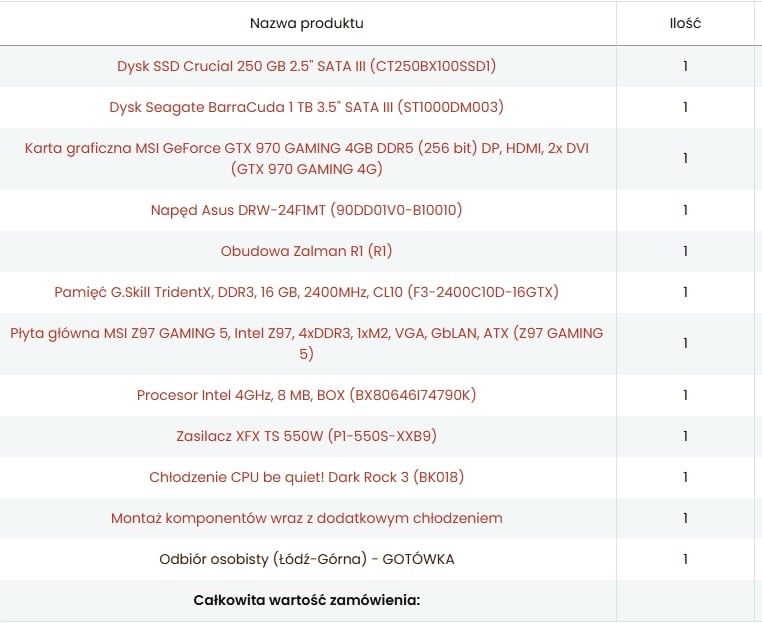 Komputer i7 4790k GTX 970