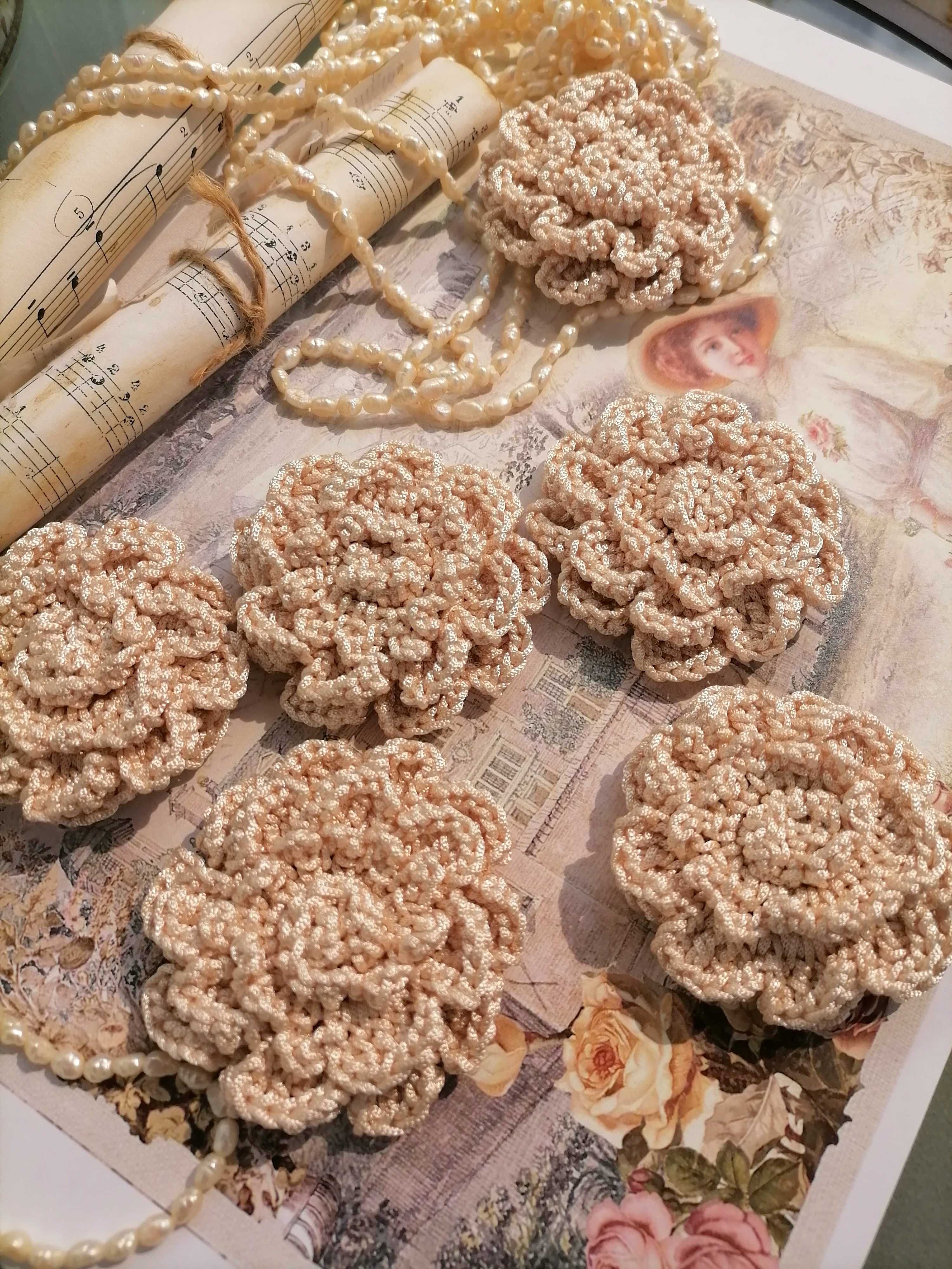 Conjunto de 6 flores de crochet - Feito à mão
