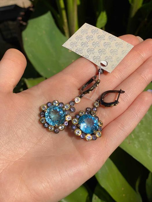 Kolczyki srebrne z naturalnym Topazem!!!