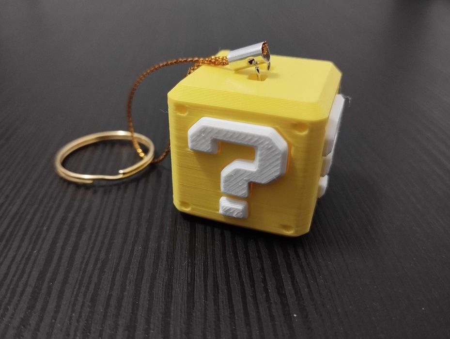 Chaveiro Bloco Interrogação do Mario - Coleção Nostalgia Gamer em 3D