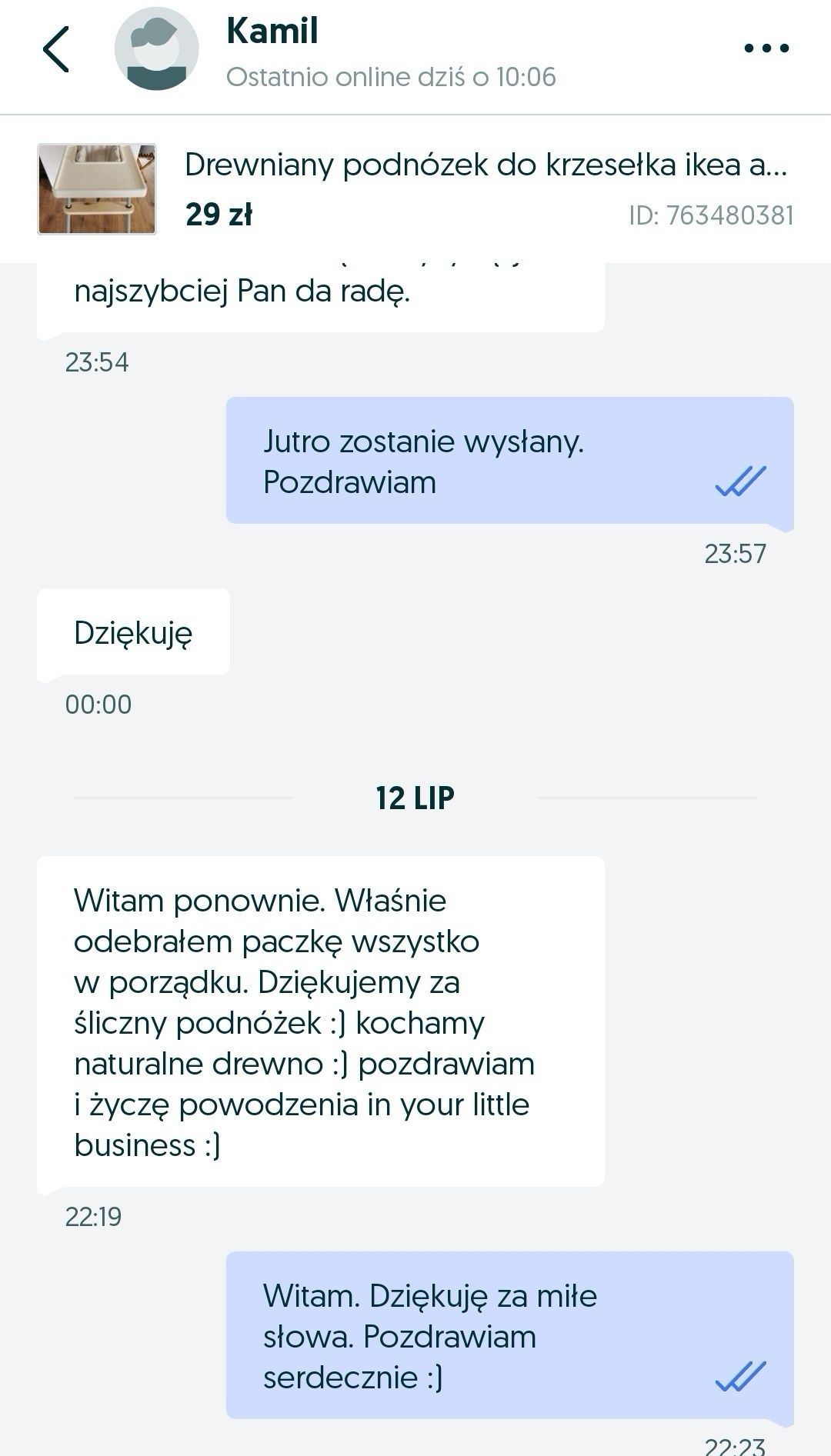 Drewniany podnózek do krzesełka ikea antilop!