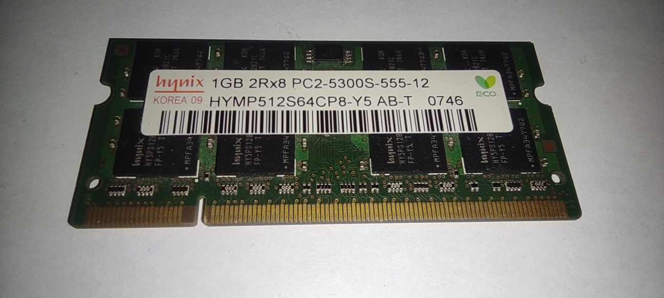 Pamięć RAM do laptopów Hynix 1GB PC2 5300S