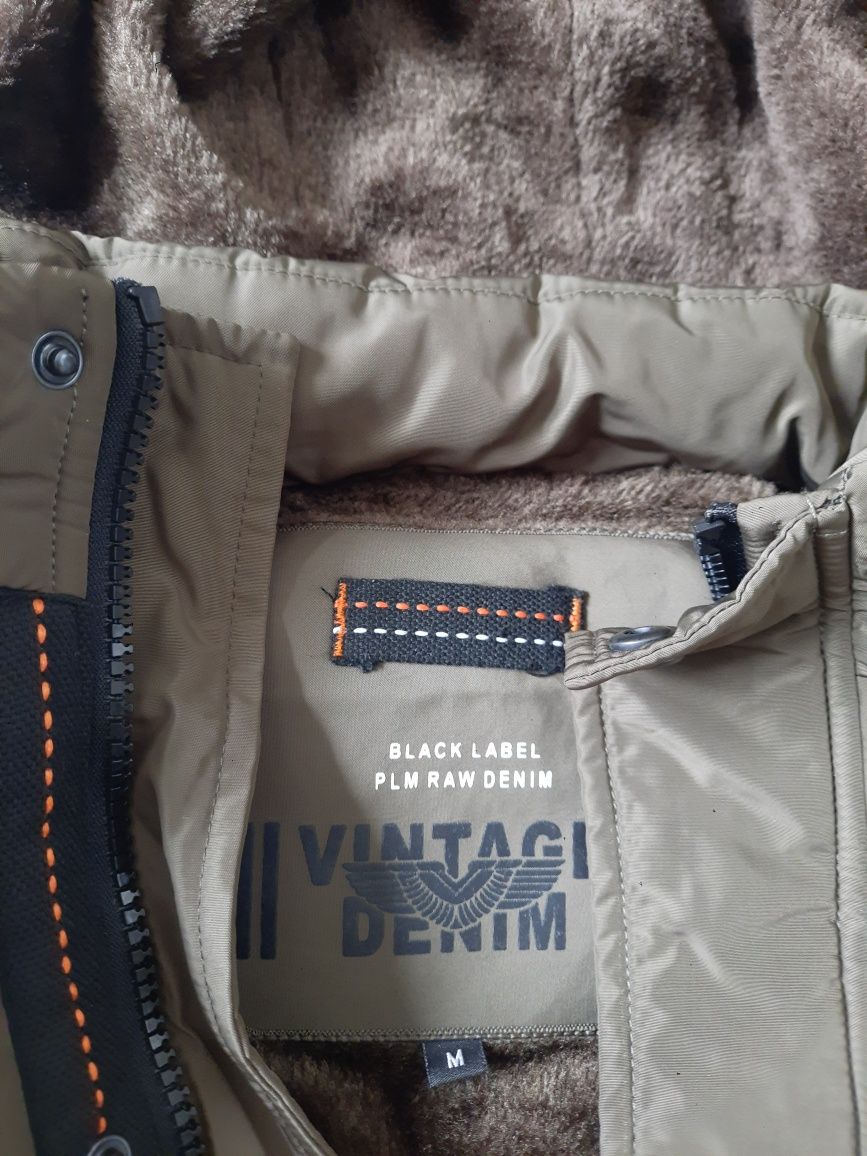 Kurtka zimowa PLM-RAW denim Vintage Denim, M, nowa, brąz