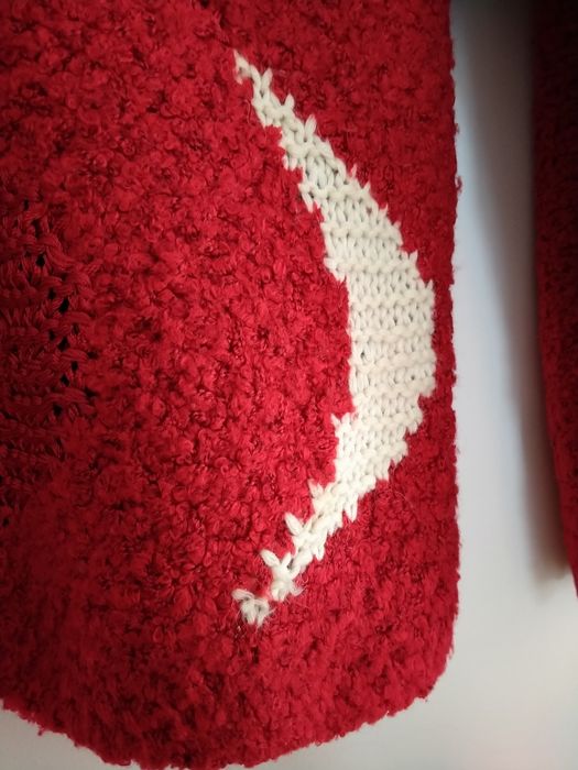 Ciepły gruby czerwony sweter golf damski r. 38 vintage retro