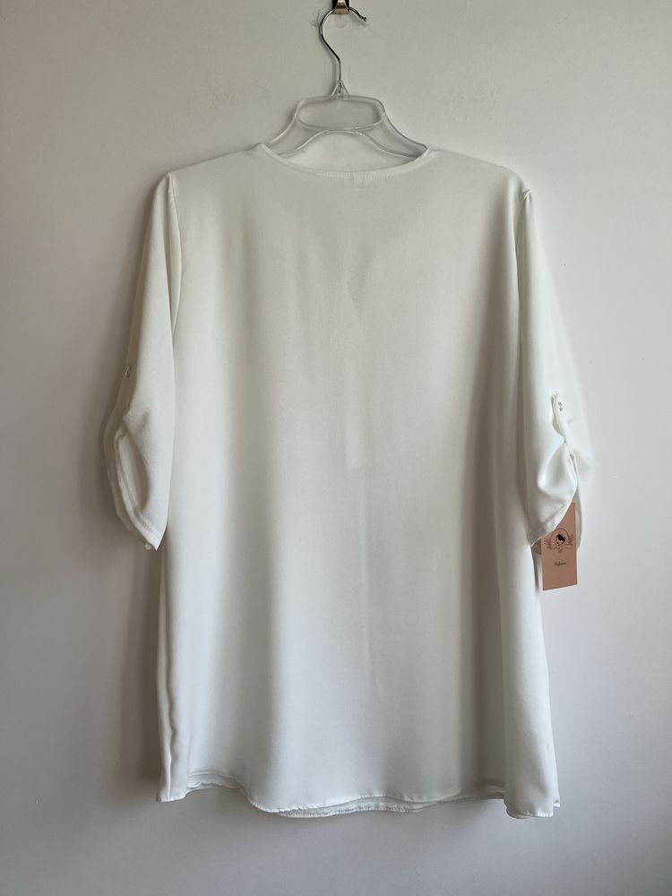 Bluzka biała damska plus size wiskoza