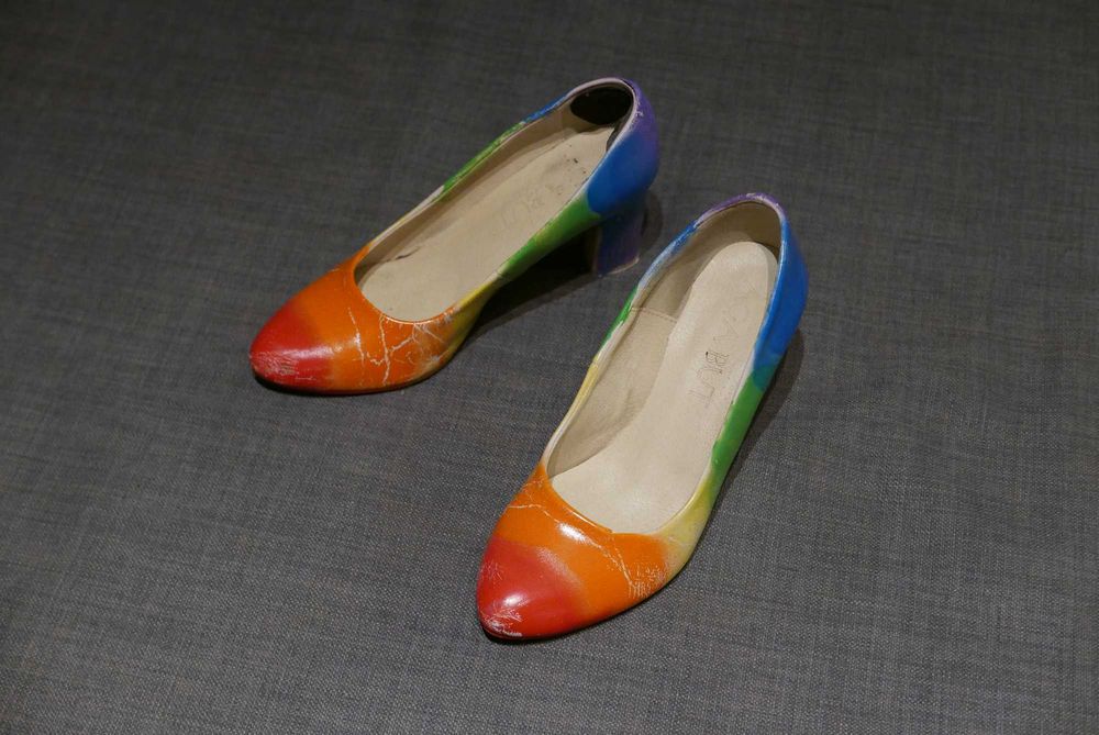 Buty tęczowe, damskie, rozmiar 38, wzór handmade