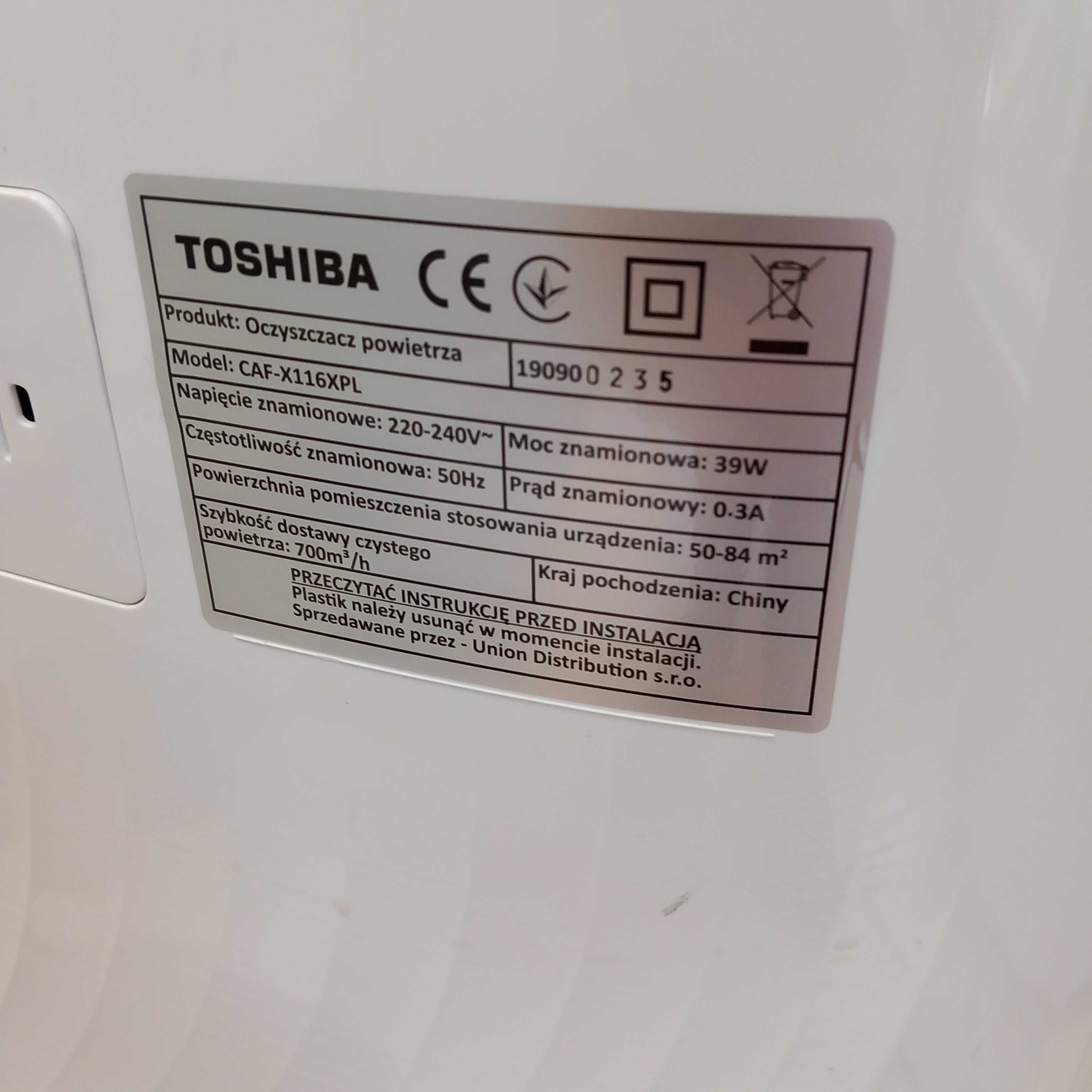 Oczyszczacz powietrza Toshiba CAF-X116XPL (bardzo dobry stan)