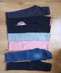 Paka ubranek dla dziewczynki rozmiar 110-116 legginsy, jeansy 7 szt