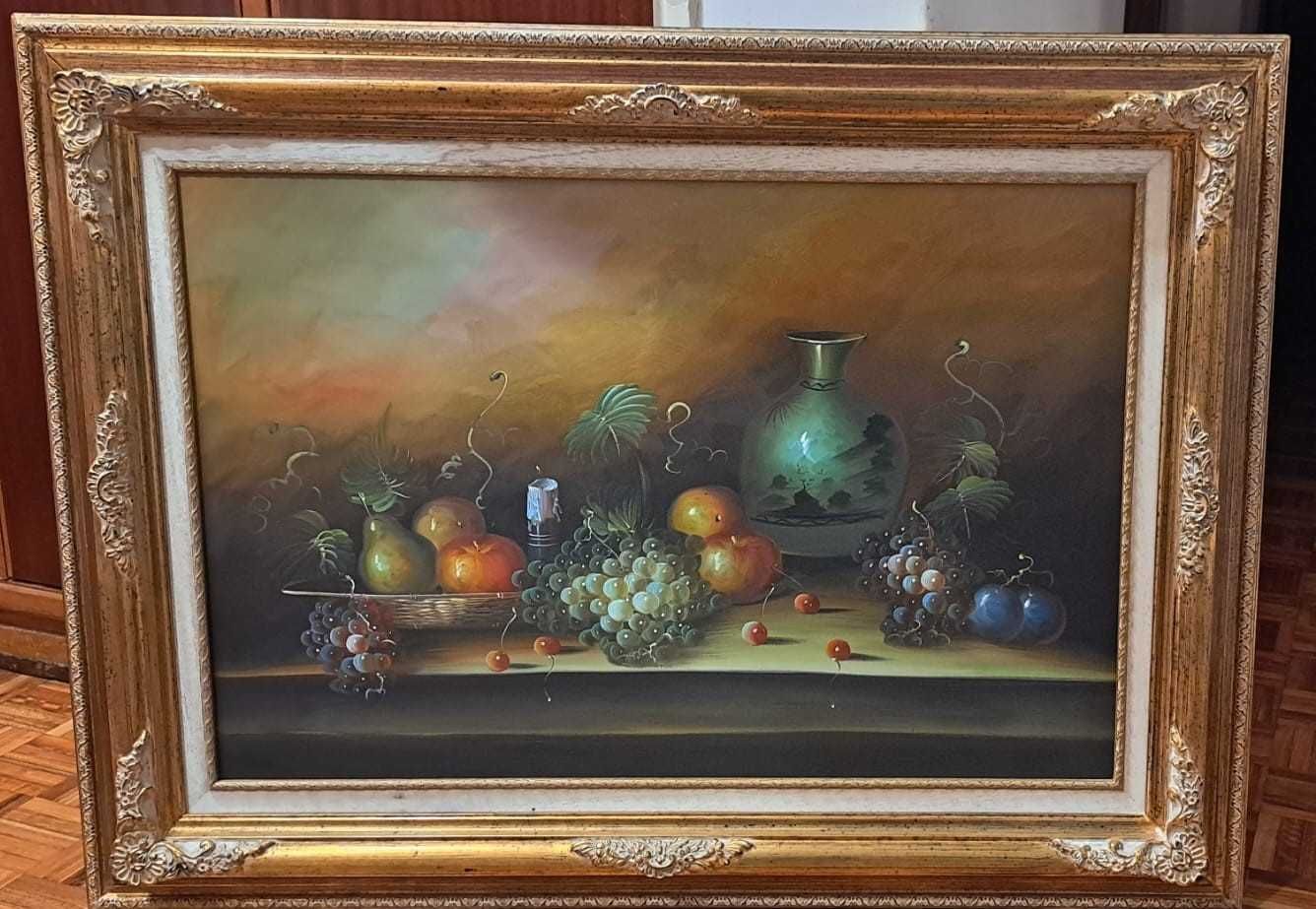 Pintura a Óleo "Natureza Morta - Mesa com Frutas"