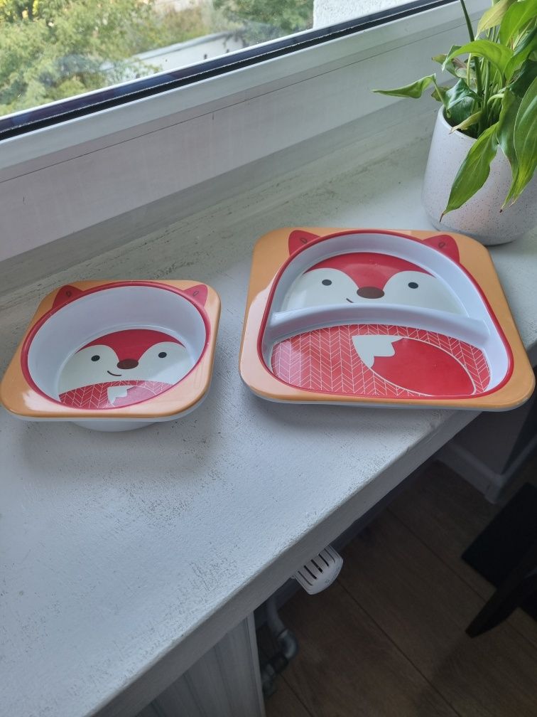 2. Skip hop! Talerz i miska Zoo Lis zestaw dla niemowlaka