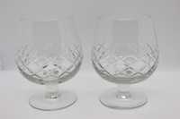 2 Copos Ballon Meio Cristal Lapidado Vintage Brandy Cognac